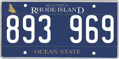 RI license plate 893969