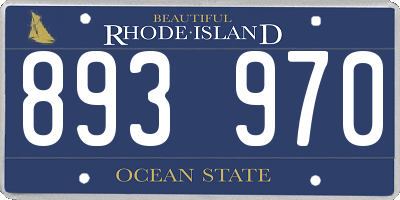 RI license plate 893970
