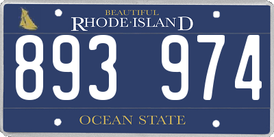 RI license plate 893974