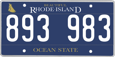 RI license plate 893983