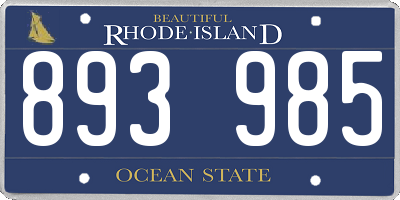 RI license plate 893985