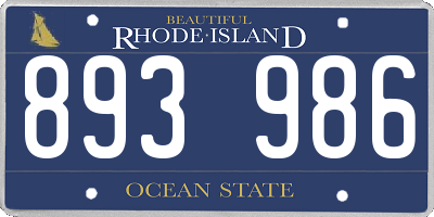 RI license plate 893986