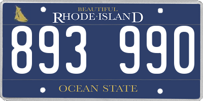 RI license plate 893990