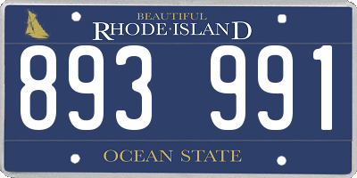RI license plate 893991