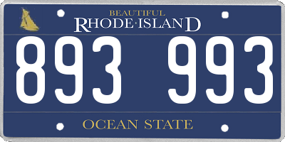 RI license plate 893993