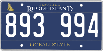 RI license plate 893994