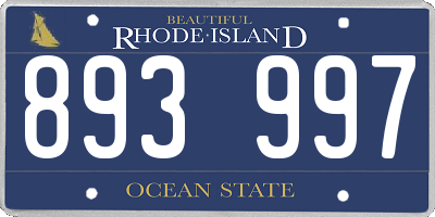 RI license plate 893997