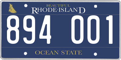 RI license plate 894001