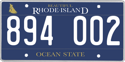RI license plate 894002