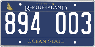 RI license plate 894003