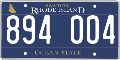 RI license plate 894004