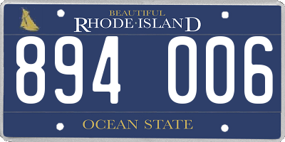 RI license plate 894006