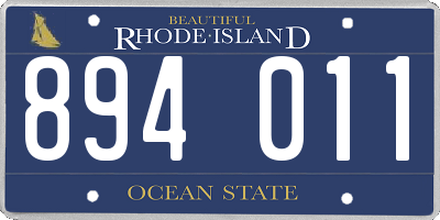 RI license plate 894011
