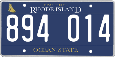 RI license plate 894014