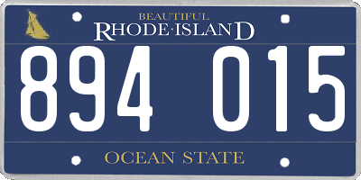 RI license plate 894015