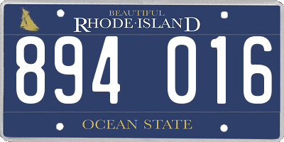 RI license plate 894016