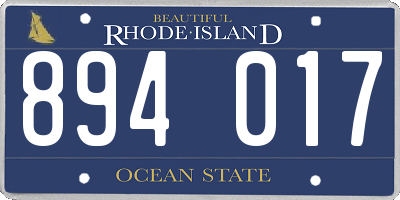 RI license plate 894017