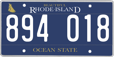 RI license plate 894018