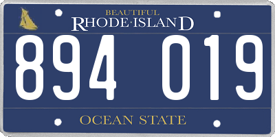 RI license plate 894019