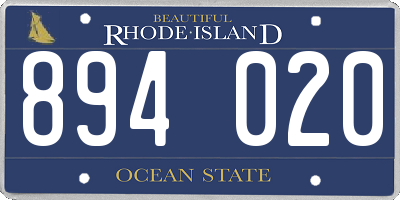 RI license plate 894020