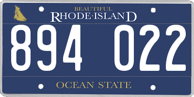 RI license plate 894022