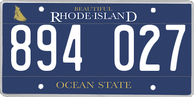 RI license plate 894027