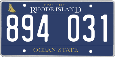 RI license plate 894031