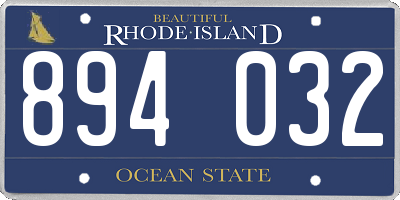 RI license plate 894032