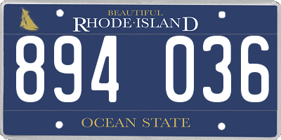 RI license plate 894036