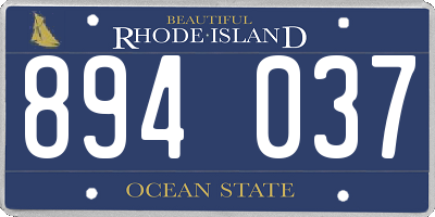 RI license plate 894037