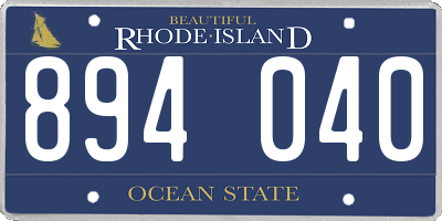 RI license plate 894040