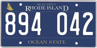 RI license plate 894042
