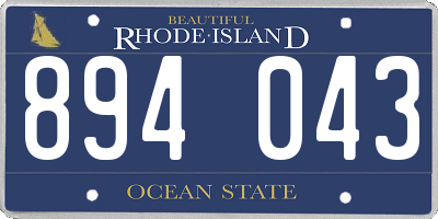 RI license plate 894043