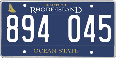 RI license plate 894045