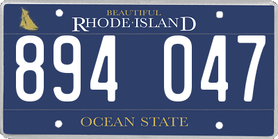 RI license plate 894047