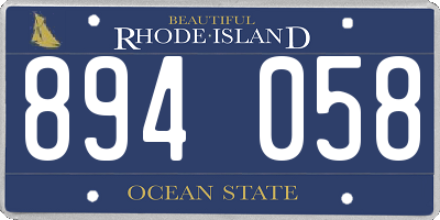 RI license plate 894058