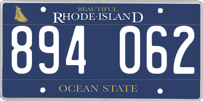 RI license plate 894062