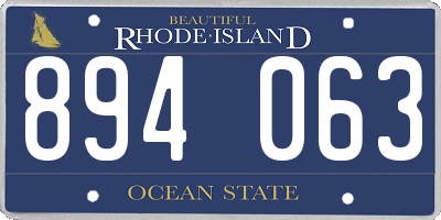 RI license plate 894063