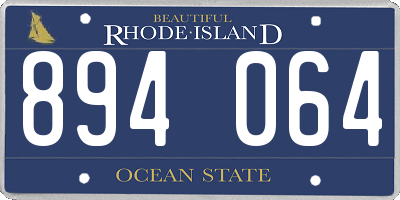 RI license plate 894064