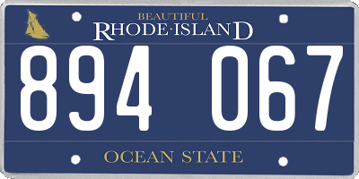 RI license plate 894067