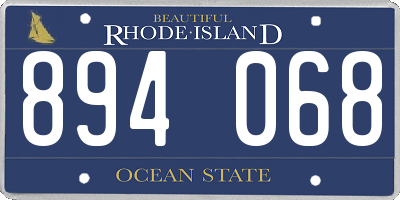 RI license plate 894068
