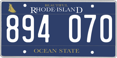 RI license plate 894070