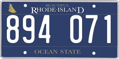 RI license plate 894071
