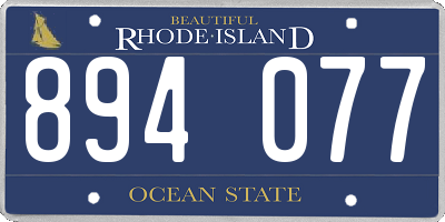 RI license plate 894077