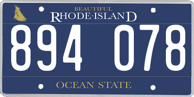 RI license plate 894078
