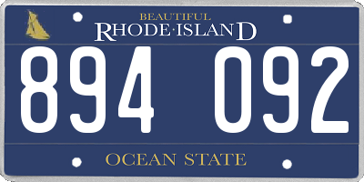RI license plate 894092