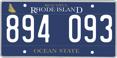 RI license plate 894093