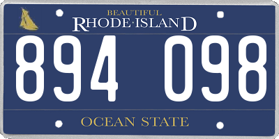 RI license plate 894098