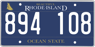 RI license plate 894108