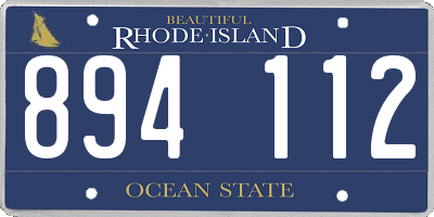 RI license plate 894112